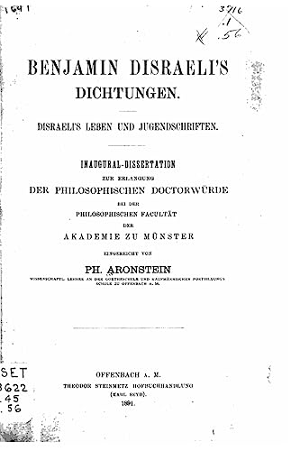 Imagen de archivo de Benjamin Disraeli's Dichtungen (German Edition) a la venta por Lucky's Textbooks
