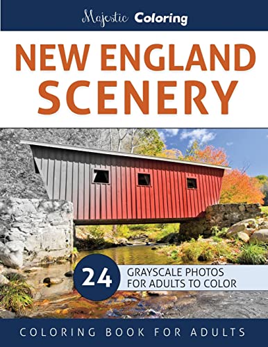 Stock image for New England Scenery: Grayscale Photo Coloring for Adults for sale by Save With Sam