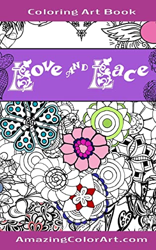 9781533495297: Love and Lace Coloring Art Book - Pocket Size: By Amazing Color Art