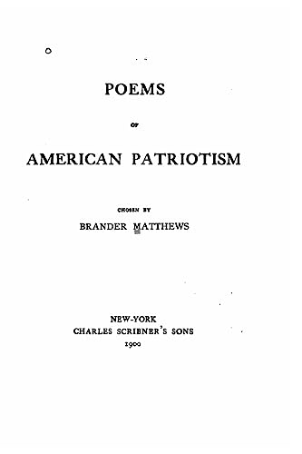 Beispielbild fr Poems of American Patriotism zum Verkauf von THE SAINT BOOKSTORE