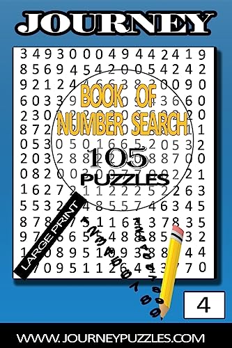 9781533655547: Number Search Puzzles: 105 Puzzles in large 20pt font (volume 4) (Journey Number Search Puzzles)