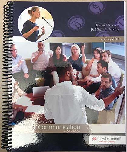 Beispielbild fr Fundamentals of Public Communication Workbook Spring 2018 zum Verkauf von HPB-Red