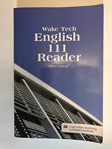 Imagen de archivo de Wake Tech English 111 Reader Third Edition a la venta por BooksRun