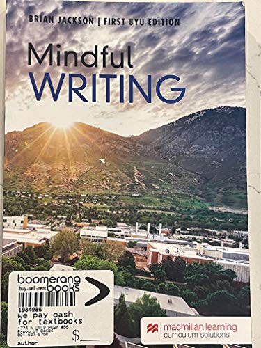 Imagen de archivo de Mindful Writing First BYU Edition a la venta por BooksRun
