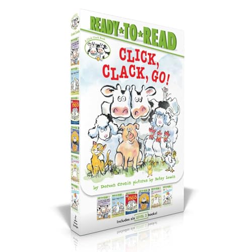Stock image for Click, Clack, Go! (Boxed Set): Click, Clack, Moo; Giggle, Giggle, Quack; Dooby Dooby Moo; Click, Clack, Boo!; Click, Clack, Peep!; Click, Clack, Surprise! (A Click Clack Book) for sale by BooksRun