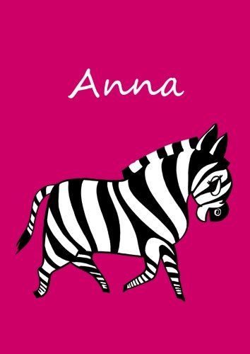 Beispielbild fr personalisiertes Malbuch / Notizbuch / Tagebuch - Anna: Zebra - A4 - blanko - pink zum Verkauf von Buchpark