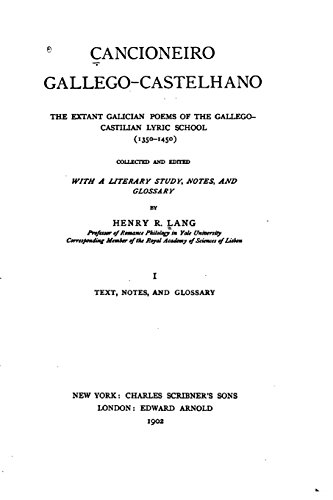 Beispielbild fr Cancioneiro Gallego-Castelhano, the Extant Galician Poems of the Gallego zum Verkauf von THE SAINT BOOKSTORE