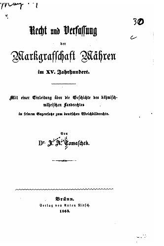 Stock image for Recht und verfassung der markgrafschaft Mhren im XV. Jahrhundert (German Edition) for sale by Lucky's Textbooks