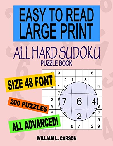 9781534996250: All Hard Sudoku: Easy To Read Large Print