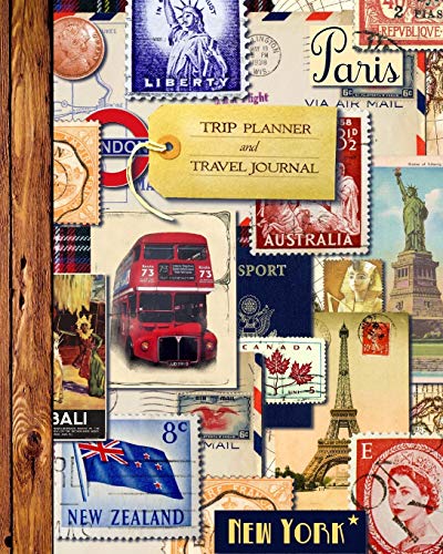 Beispielbild fr Trip Planner and Travel Journal : Vacation Planner and Diary for 4 Trips, with Checklists, Itinerary and More [ Softback Notebook * Large (8 X 10 ) * Vintage Collage ] zum Verkauf von Better World Books