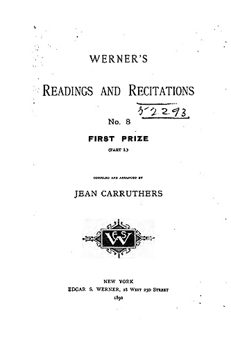 Imagen de archivo de Werner's Readings and Recitations - No. 8 - First Prize a la venta por THE SAINT BOOKSTORE