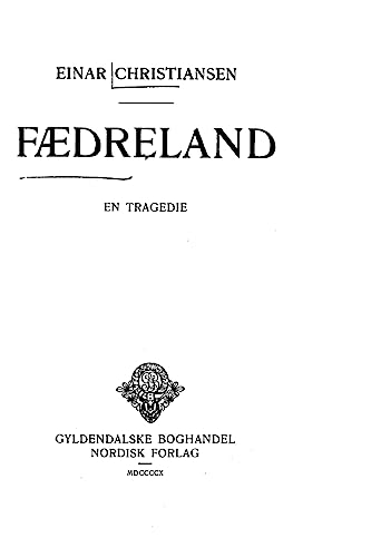 Stock image for Faedreland, en Tragadie for sale by THE SAINT BOOKSTORE