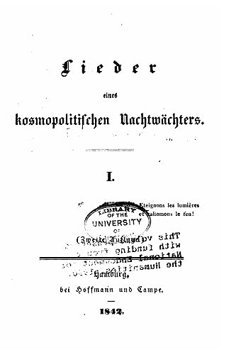 9781535109413: Lieder Eines Kosmopolitischen Nachtwchters