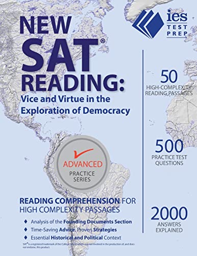 Beispielbild fr New SAT Reading: Vice and Virtue in the Exploration of Democracy zum Verkauf von Better World Books