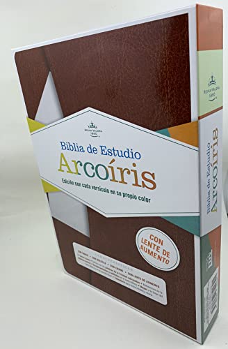 Beispielbild fr Biblia de Estudio Arco Iris con Cierre y Bolsillo, Reina-Valera 1960, imitacin piel color miel con ndice incluye lupa de aumento zum Verkauf von GF Books, Inc.