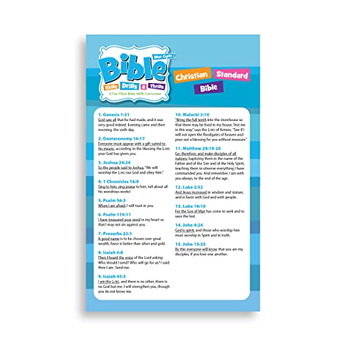 Stock image for Bible Skills Drills and Thrills: Blue Cycle - CSB Verse Cards: A Fun Filled Bible Skills Curriculum for sale by GF Books, Inc.