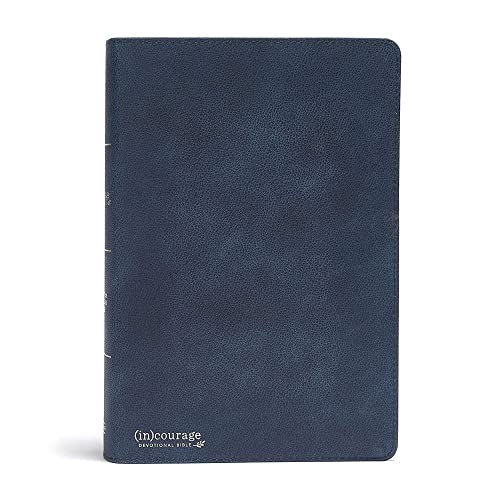 Stock image for CSB (in)courage Devotional Bible, Navy Genuine Leather, Black Letter, Full-Color Design, Devotionals, Journaling Space, Reading Plans, Easy-to-Read Bible Serif Type for sale by HPB-Movies