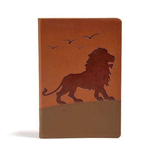 Stock image for KJV One Big Story Bible, Brown Lion LeatherTouch, Red Letter, Presentation Page, Study Helps for Children, Christ Connections, Memory Verses, Full-Color Maps, Easy-to-Read Bible MCMType for sale by Book Deals
