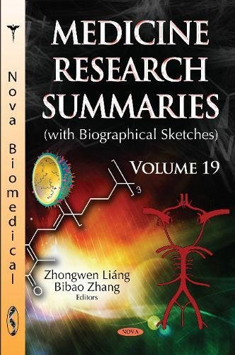 Beispielbild fr Medicine Research Summaries (with Biographical Sketches): Volume 19 zum Verkauf von Kennys Bookshop and Art Galleries Ltd.