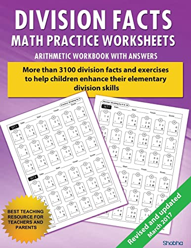 Stock image for Division Facts Math Practice Worksheet Arithmetic Workbook With Answers: Daily Practice guide for elementary students and other kids (Elementary Division Series) (Volume 1) for sale by SecondSale