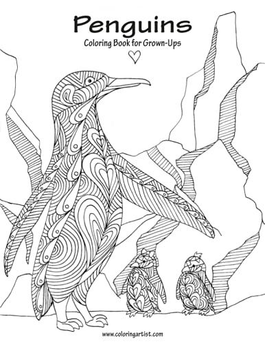 9781537164700: Penguins Coloring Book for Grown-Ups 1
