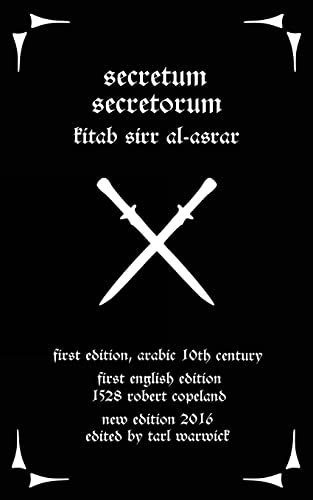 Stock image for Secretum Secretorum: Kitab Sirr Al-Asrar for sale by Goodwill Books