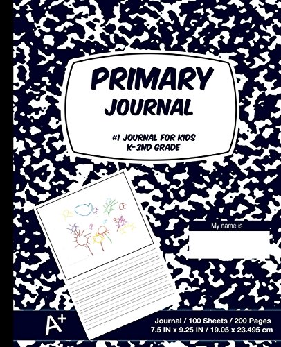 Stock image for Primary Journal: Dark Blue,Composition Book, draw and write journal, Unruled Top, .5 Inch Ruled Bottom Half, 100 Sheets, 7.5 in x 9.25 in, 19.05 x 23.495 cm,Soft Durable Cover [Soft Cover ] for sale by booksXpress