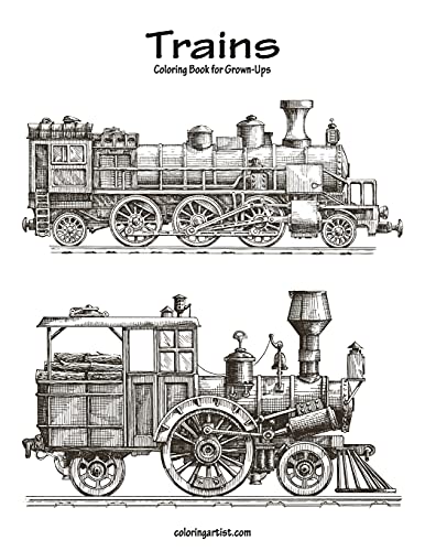 9781537655093: Trains Coloring Book for Grown-Ups 1 (Volume 1)