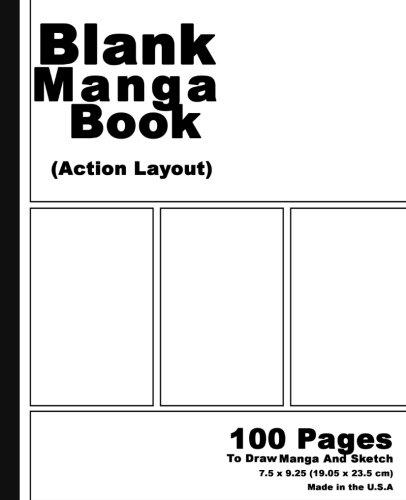 Blank Manga Book: White Cover,7.5 x 9.25, 100 Pages, Manga Action