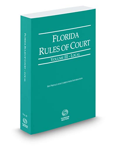 Beispielbild fr Florida Rules Of Court Local V.iii 2019 zum Verkauf von Better World Books
