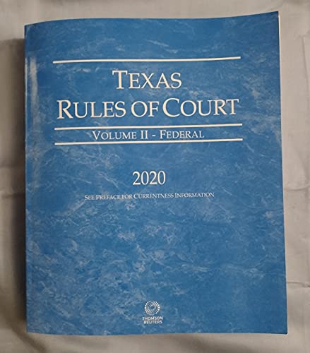 Beispielbild fr Texas Rules of Court Volume II - Federal zum Verkauf von HPB-Red