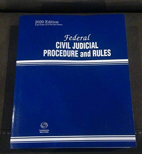 Beispielbild fr 2020 Federal Civil Judicial Procedure and Rules zum Verkauf von Gulf Coast Books