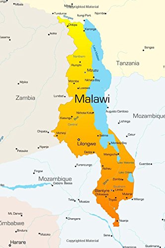 9781539376729: Map of Malawi Journal: 150 page lined notebook/diary