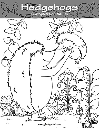 9781539748328: Hedgehogs Coloring Book for Grown-Ups 1