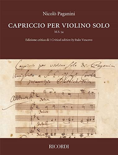 9781540071392: Capriccio for Violin Solo: M.S. 54 Critical Edition