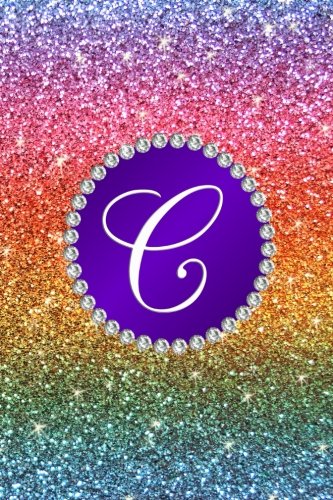 Stock image for C: Faux rainbow glitter purple monogram initial C journal for sale by Revaluation Books