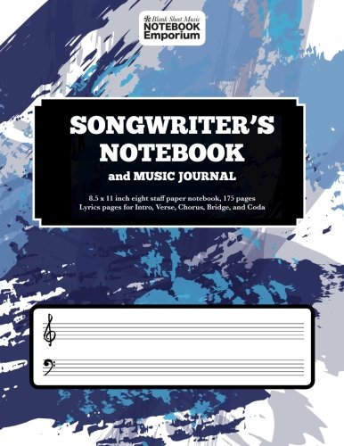 Stock image for Songwriter's Notebook and Music Journal: 8.5 x 11 inch Lyric Pages & Staff Paper Notebook, 175pp (Music Manuscript Notebook Series) for sale by Revaluation Books