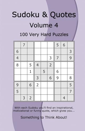 9781541035997: Sudoku & Quotes Volume 4: 100 Very Hard Puzzles