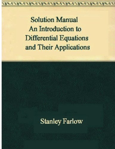 Imagen de archivo de Solution Manual: Introduction to Differential Equations and Their Applications a la venta por Revaluation Books