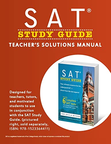 Stock image for SAT Study Guide: Teacher's Solutions Manual for sale by Buchpark