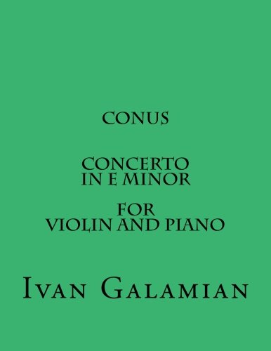Beispielbild fr Conus Concerto In E Minor For Violin and Piano zum Verkauf von Revaluation Books