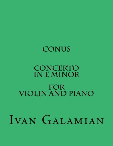 Imagen de archivo de Conus Concerto In E Minor For Violin and Piano a la venta por Revaluation Books