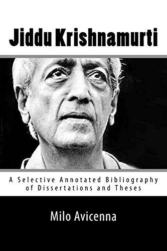 Imagen de archivo de Jiddu Krishnamurti: A Selective Annotated Bibliography of Dissertations and Theses a la venta por THE SAINT BOOKSTORE