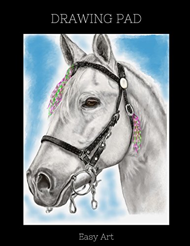 

Drawing Pad: White Horse Sketchbook, 100 Blank Pages, Extra large (8.5 x 11) White paper, Sketch, Draw and Paint