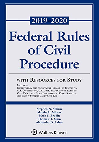 Beispielbild fr Federal Rules of Civil Procedure with Resources for Study: 2019-2020 Statutory Supplement (Supplements) zum Verkauf von SecondSale