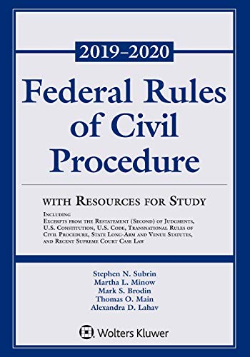 Imagen de archivo de Federal Rules of Civil Procedure with Resources for Study: 2019-2020 Statutory Supplement (Supplements) a la venta por BooksRun