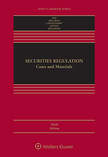 Imagen de archivo de Securities Regulation: Cases and Materials (Aspen Casebook) a la venta por Wizard Books