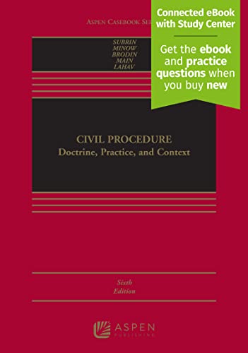 Beispielbild fr Civil Procedure: Doctrine, Practice, and Context [Connected eBook with Study Center] (Aspen Casebook) zum Verkauf von BooksRun