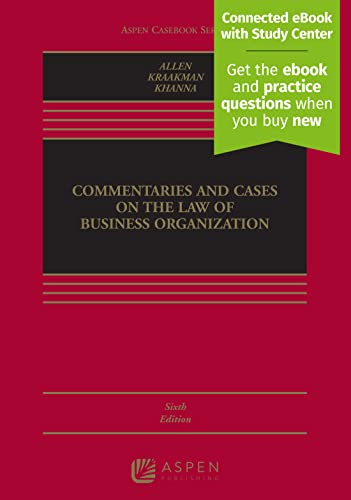 9781543815733: Commentaries and Cases on the Law of Business Organization: [Connected eBook with Study Center] (Aspen Casebook)