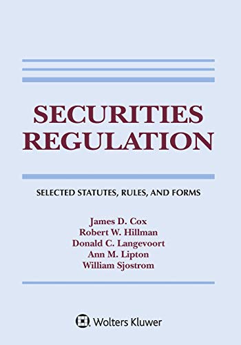 Imagen de archivo de Securities Regulation: Selected Statutes, Rules, and Forms, 2020 Edition (Supplements) a la venta por BooksRun